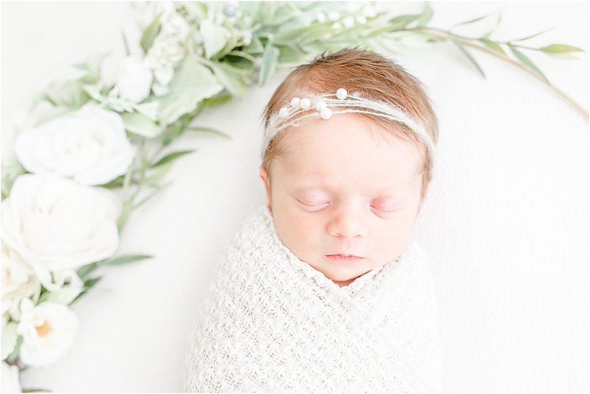 newborn photos with florals