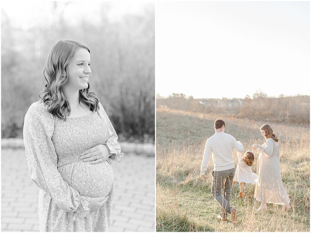 Baltimore family photographer, family maternity session at golden hour
